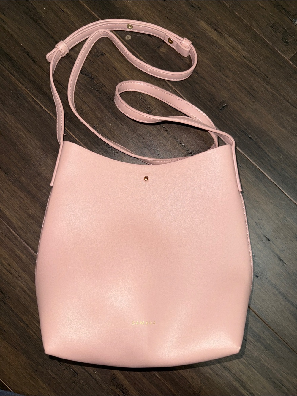 Samara Blush Pink Leather Crossbody Bag